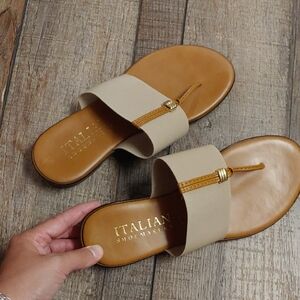 Italian Shoemakers Beige and Brown Sandals